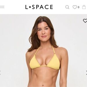 L*Space Banning Daisy Yellow Triangle Bikini Top Small NWT